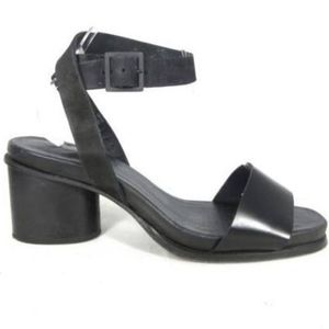 COS Black Leather Strappy Block Heel Sandals